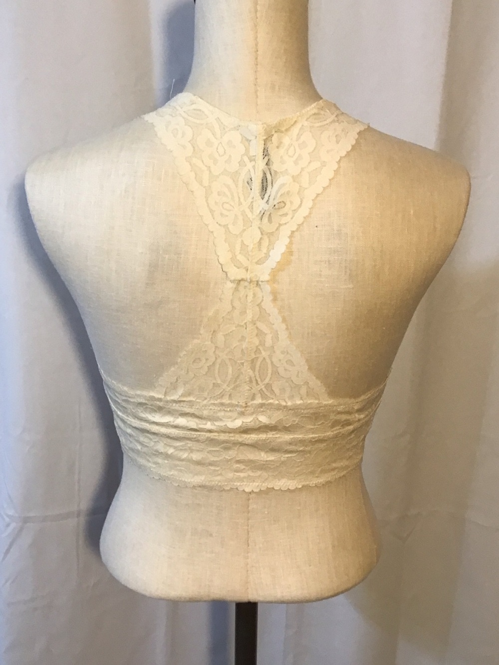 Free People Cream Lace Bralette with Floral Detail - Picture 3 of 3